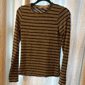 Rag & Bone Black and Gray Striped Top